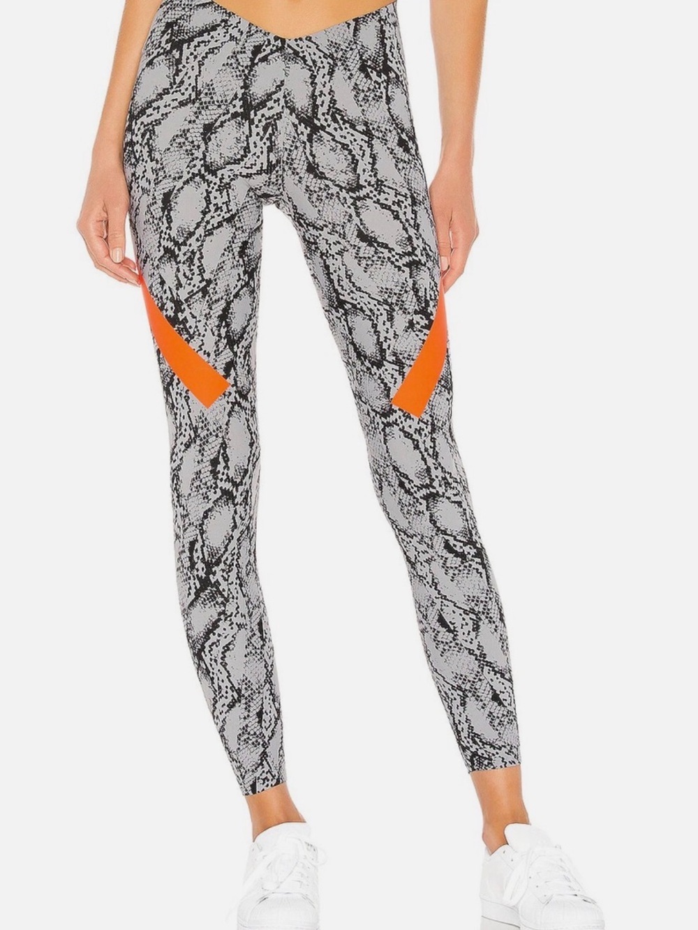 Adidas  by Stella McCartney Black and Gray Snake-Print Leggings